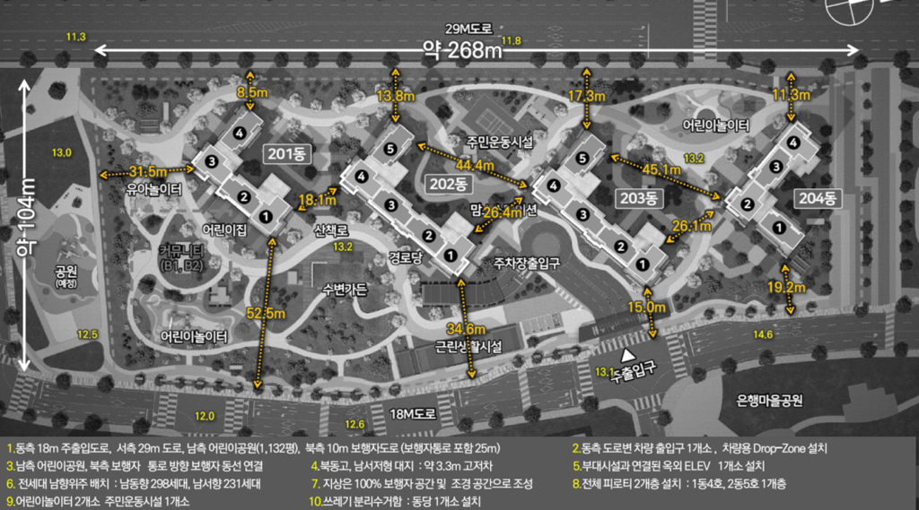 휴먼빌 일산 클래스원 단지내 이동거리